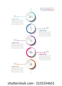 vector illustration infographic design template with 5 options or steps. used in presentation In business or marketing