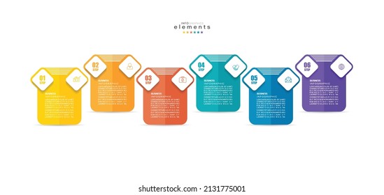 vector illustration Infographic design template with icons and 6 options or steps. Can be used for process, presentations, layout, banner,info graph.
