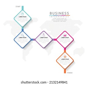 vector illustration infographic design template with 5 options or steps. used in presentation In business or marketing