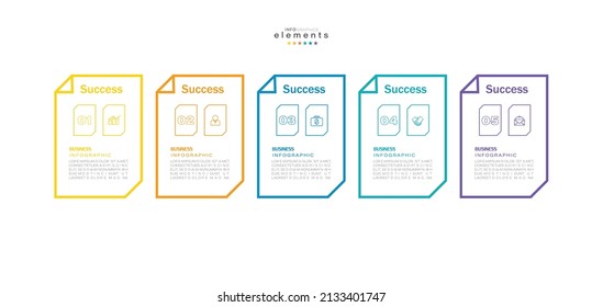 vector illustration Infographic design template with icons and 5 options or steps. Can be used for process, presentations, layout, banner,info graph.