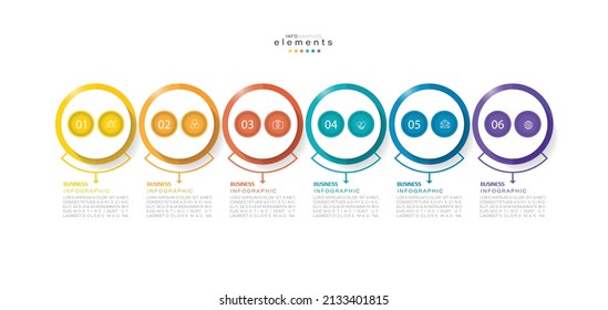 vector illustration Infographic design template with icons and 6 options or steps. Can be used for process, presentations, layout, banner,info graph.