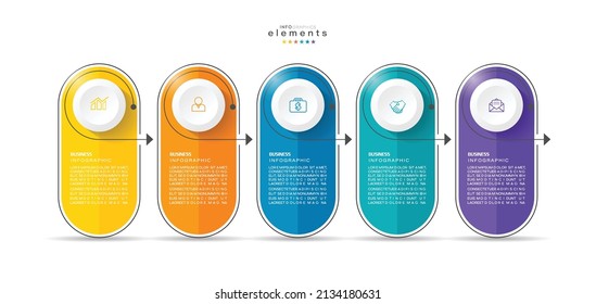 vector illustration Infographic design template with icons and 5 options or steps. Can be used for process, presentations, layout, banner,info graph.