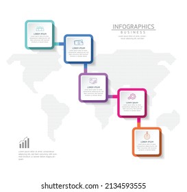 plantilla de diseño infográfico de ilustraciones vectoriales con 5 opciones o pasos. uso en presentación en negocios o marketing