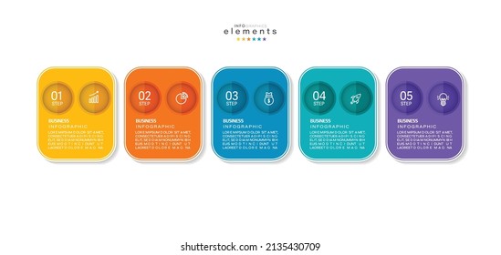 vector illustration Infographic design template with icons and 5 options or steps. Can be used for process, presentations, layout, banner,info graph.