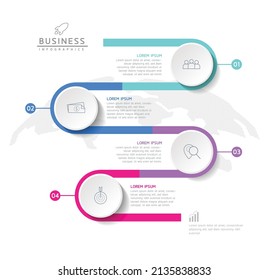 plantilla de diseño infográfico de ilustraciones vectoriales con 4 opciones o pasos. uso en presentación en negocios o marketing
