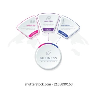 plantilla de diseño infográfico de ilustraciones vectoriales con 3 opciones o pasos. uso en presentación en negocios o marketing