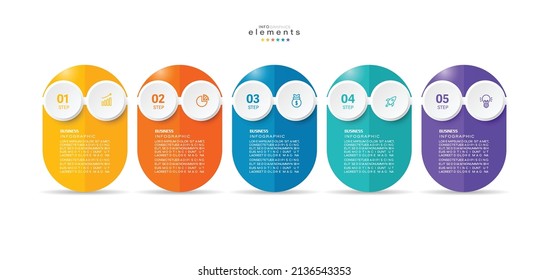 vector illustration Infographic design template with icons and 5 options or steps. Can be used for process, presentations, layout, banner,info graph.