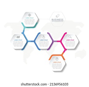 vector illustration infographic design template with 5 options or steps. used in presentation In business or marketing