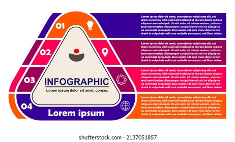 Vector illustration Infographic design template with icons and 4 options or steps. Can be used for process, presentations, layout, banner, info graph.