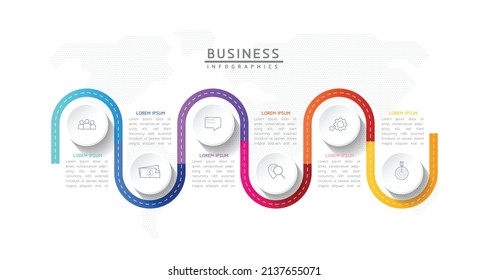 vector illustration infographic design template with 6 options or steps. used in presentation In business or marketing