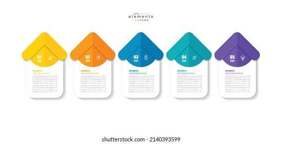 vector illustration Infographic design template with icons and 5 options or steps. Can be used for process, presentations, layout, banner,info graph.