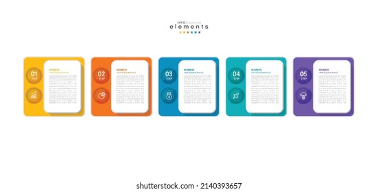 vector illustration Infographic design template with icons and 5 options or steps. Can be used for process, presentations, layout, banner,info graph.
