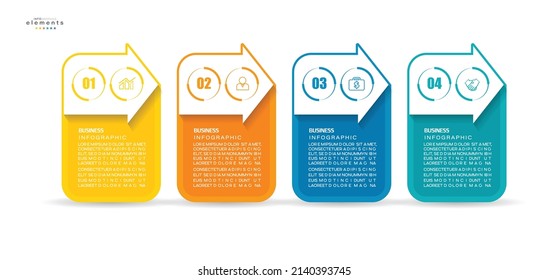 vector illustration Infographic design template with icons and 4 options or steps. Can be used for process, presentations, layout, banner,info graph.