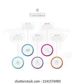 Vector illustration infographic design template with 5 options or steps. used in presentation In business or marketing