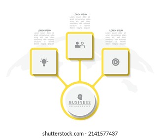 Vector illustration infographic design template with 3 options or steps. used in presentation In business or marketing
