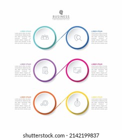 Plantilla de diseño infográfico de ilustraciones vectoriales con 6 opciones o pasos. uso en presentación en negocios o marketing