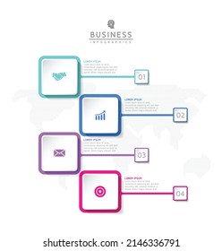 Vector illustration infographic design template with 4 options or steps. used in presentation In business or marketing