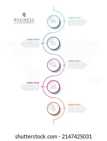 Vector illustration infographic design template with 5 options or steps. used in presentation In business or marketing