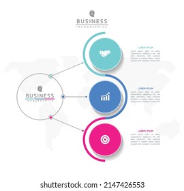 Vector illustration infographic design template with 3 options or steps. used in presentation In business or marketing