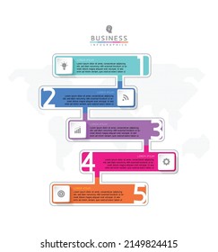 Vector illustration infographic design template with 5 options or steps. used in presentation In business or marketing