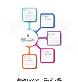 Vector illustration infographic design template with 5 options or steps. used in presentation In business or marketing