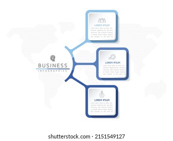 Vector illustration infographic design template with 3 options or steps. used in presentation In business or marketing