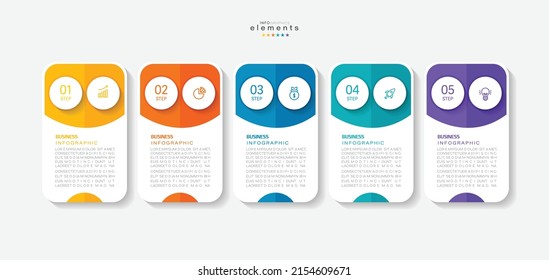 vector illustration Infographic design template with icons and 5 options or steps. Can be used for process, presentations, layout, banner,info graph.