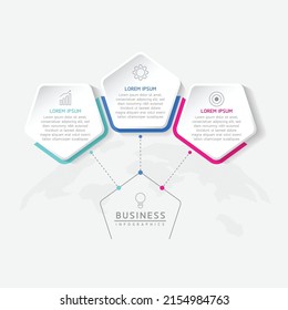 Infografische Design-Vorlage für Vektorgrafik mit 3 Optionen oder Schritten. in Aufmachungen oder Marketing