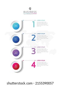Plantilla de diseño infográfico de ilustraciones vectoriales con 4 opciones o pasos. uso en presentación en negocios o marketing