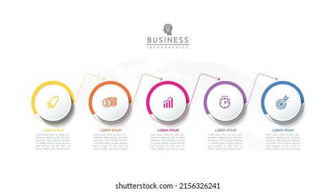 Vector illustration infographic design template with 5 options or steps. used in presentation In business or marketing
