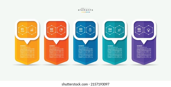 vector illustration Infographic design template with icons and 5 options or steps. Can be used for process, presentations, layout, banner,info graph.