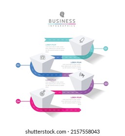 Vector illustration infographic design template with 4 options or steps. used in presentation In business or marketing