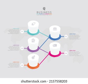 Vector illustration infographic design template with 5 options or steps. used in presentation In business or marketing