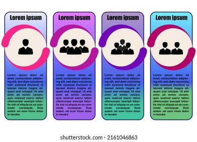 Ilustración vectorial Plantilla de diseño infográfico con iconos y 4 opciones o pasos. Se puede usar para procesos, presentaciones, diseño, banner, gráfico de información.