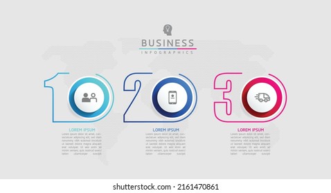 Vector illustration infographic design template with 3 options or steps. used in presentation In business or marketing