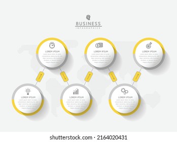 Vector illustration infographic design template with 6 options or steps. used in presentation In business or marketing
