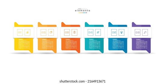 ilustración vectorial Plantilla de diseño infográfico con iconos y 6 opciones o pasos. Se puede usar para procesos, presentaciones, diseño, banner, gráfico de información.