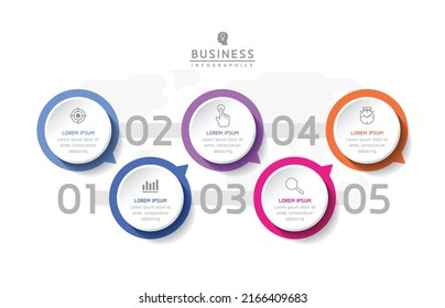 Infografische Design-Vorlage für Vektorgrafik mit 5 Optionen oder Schritten. in Aufmachungen oder Marketing