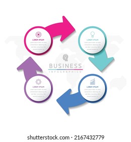 Plantilla de diseño infográfico de ilustraciones vectoriales con 4 opciones o pasos. uso en presentación en negocios o marketing