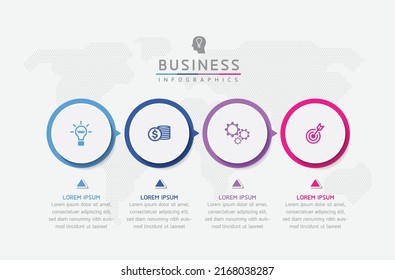 Vector illustration infographic design template with 4 options or steps. used in presentation In business or marketing