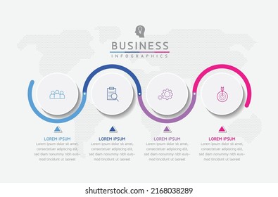 Plantilla de diseño infográfico de ilustraciones vectoriales con 4 opciones o pasos. uso en presentación en negocios o marketing