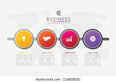 Plantilla de diseño infográfico de ilustraciones vectoriales con 4 opciones o pasos. uso en presentación en negocios o marketing