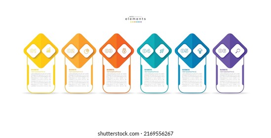 vector illustration Infographic design template with icons and 6 options or steps. Can be used for process, presentations, layout, banner,info graph.