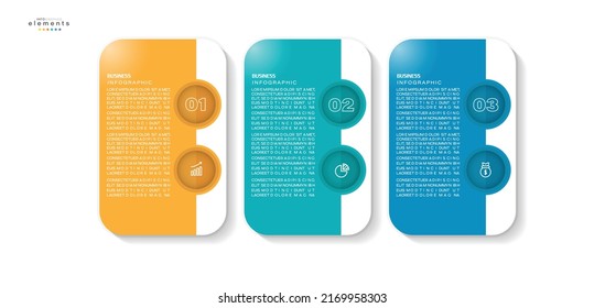 vector illustration Infographic design template with icons and 3 options or steps. Can be used for process, presentations, layout, banner,info graph.