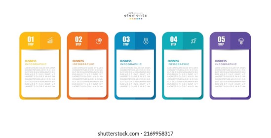 vector illustration Infographic design template with icons and 5 options or steps. Can be used for process, presentations, layout, banner,info graph.