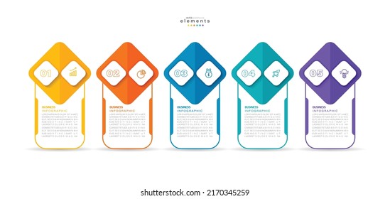 vector illustration Infographic design template with icons and 5 options or steps. Can be used for process, presentations, layout, banner,info graph.