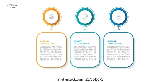 vector illustration Infographic design template with icons and 3 options or steps. Can be used for process, presentations, layout, banner,info graph.