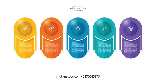 vector illustration Infographic design template with icons and 5 options or steps. Can be used for process, presentations, layout, banner,info graph.