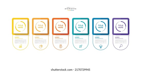 vector illustration Infographic design template with icons and 6 options or steps. Can be used for process, presentations, layout, banner,info graph.