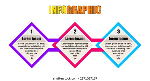 Vector illustration Infographic design template with 3 options or steps. Can be used for process, presentations, layout, banner, info graph.